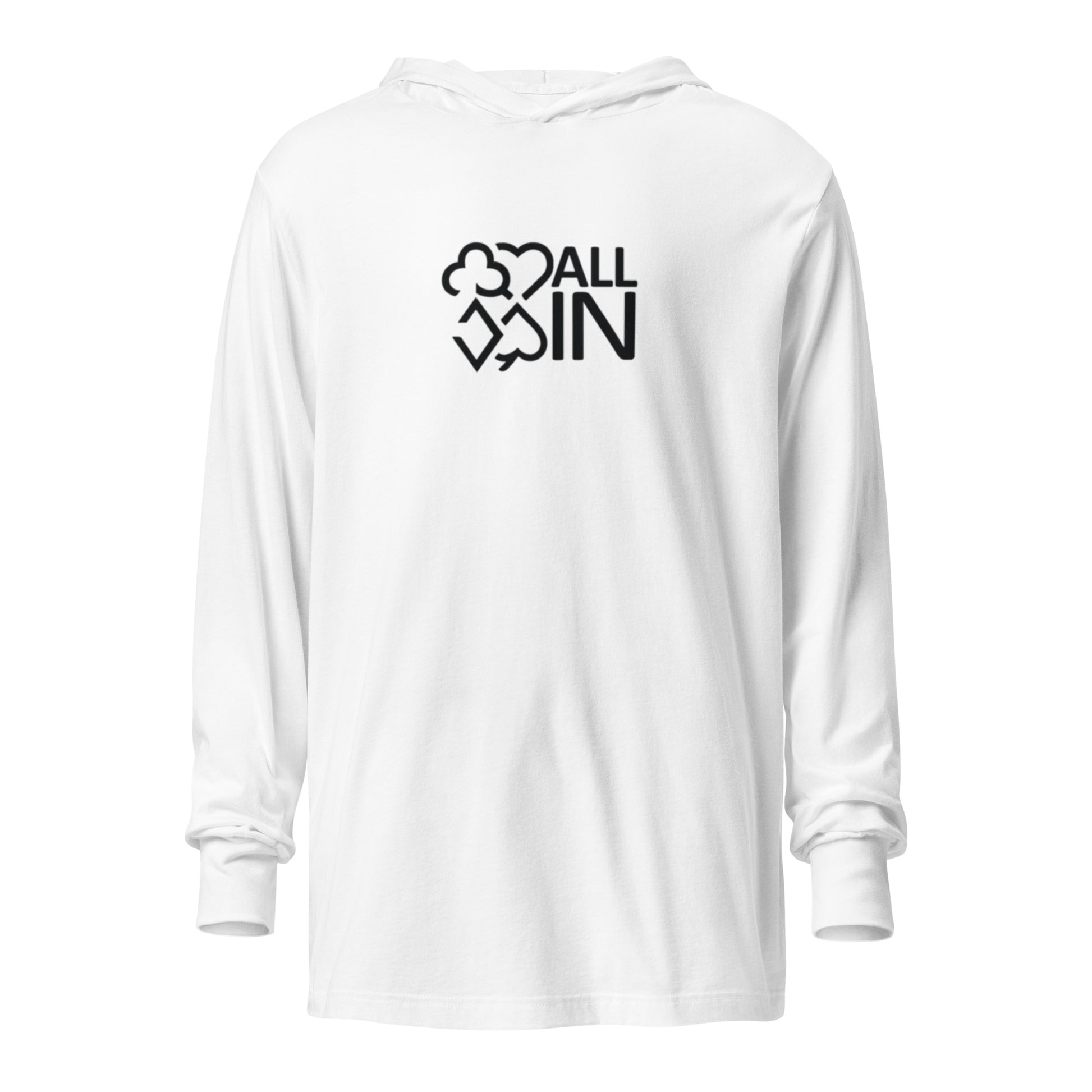 All In Hooded Long-Sleeve Tee (Black & White) - Just $28.95! Shop now at AllInCupHolder.com