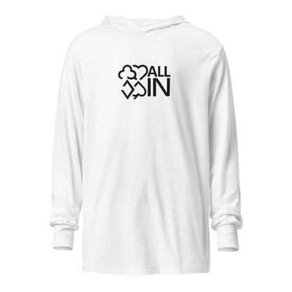 All In Hooded Long-Sleeve Tee (Black & White) - Just $28.95! Shop now at AllInCupHolder.com