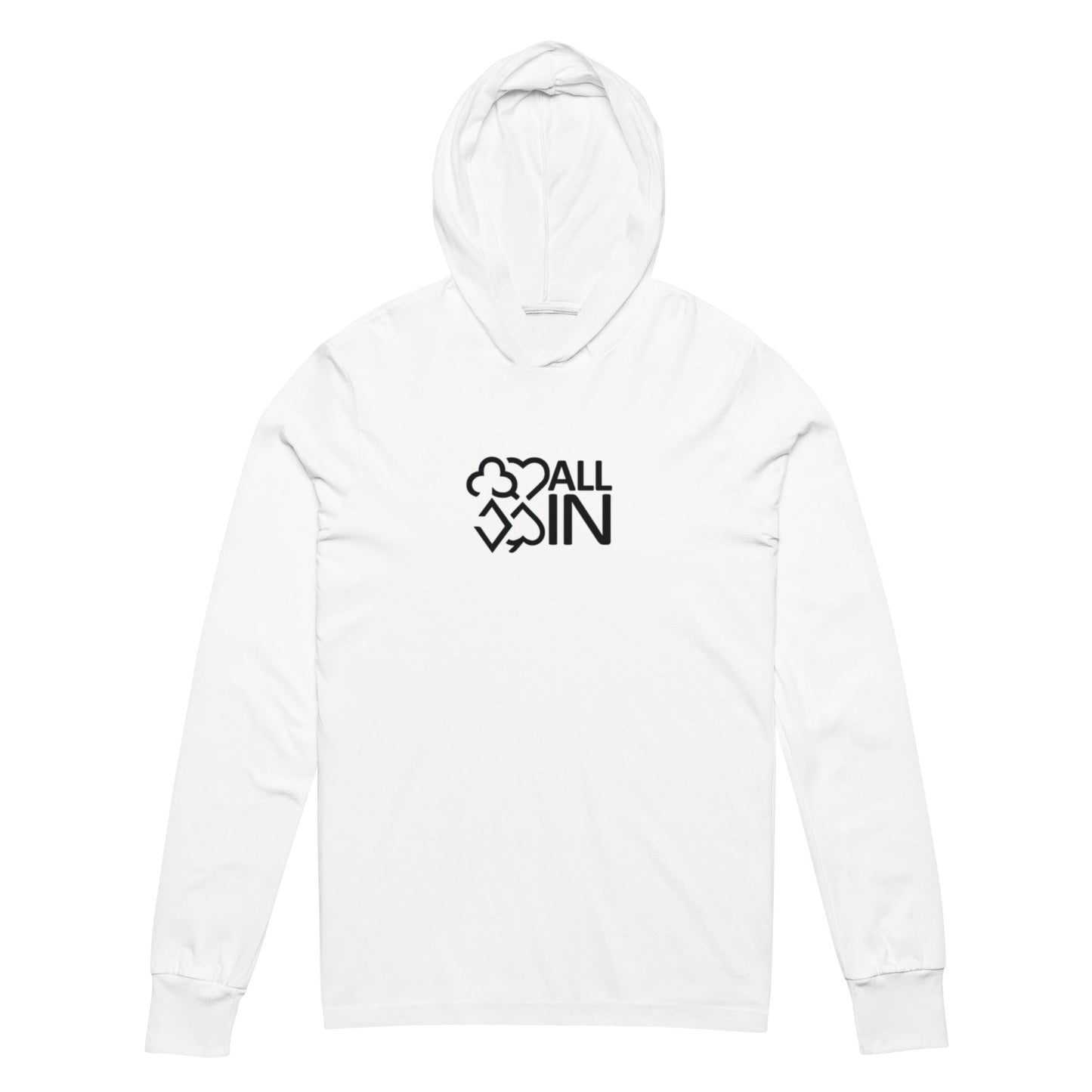 All In Hooded Long-Sleeve Tee (Black & White) - Just $28.95! Shop now at AllInCupHolder.com
